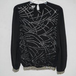 Jamboree New York Gold Sequin Long Sleeve Blouse